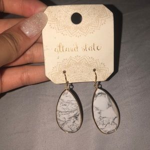 Altar’d State white marble dangly earrings
